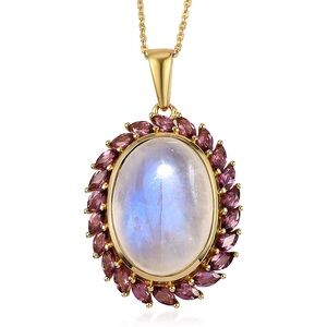 Moonstone and Orissa
Rhodolite Garnet Vermeil over 925 Silver Pendant Necklace 🆕